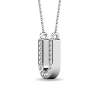 Thumbnail for Diamond 1/20 Ct.Tw. Letter U Pendant in 10K White Gold