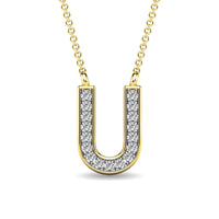 Thumbnail for Diamond 1/20 Ct.Tw. Letter U Pendant in 10K Yellow Gold