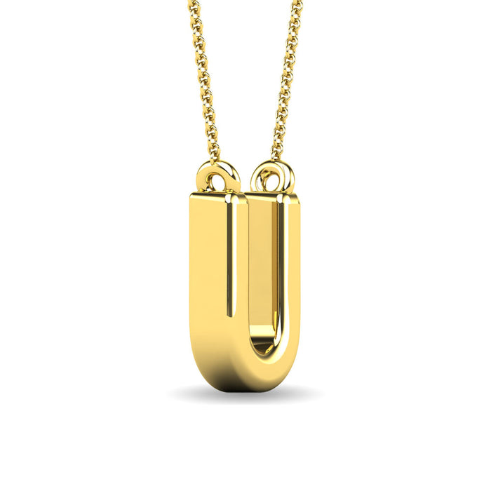 Diamond 1/20 Ct.Tw. Letter U Pendant in 10K Yellow Gold""