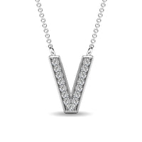 Thumbnail for Diamond 1/20 Ct.Tw. Letter V Pendant in 10K White Gold