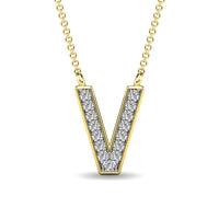 Thumbnail for Diamond 1/20 Ct.Tw. Letter V Pendant in 10K Yellow Gold