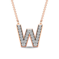 Thumbnail for Diamond 1/20 Ct.Tw. Letter W Pendant in 10K Rose Gold
