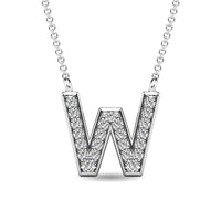 Thumbnail for Diamond 1/20 Ct.Tw. Letter W Pendant in 10K White Gold