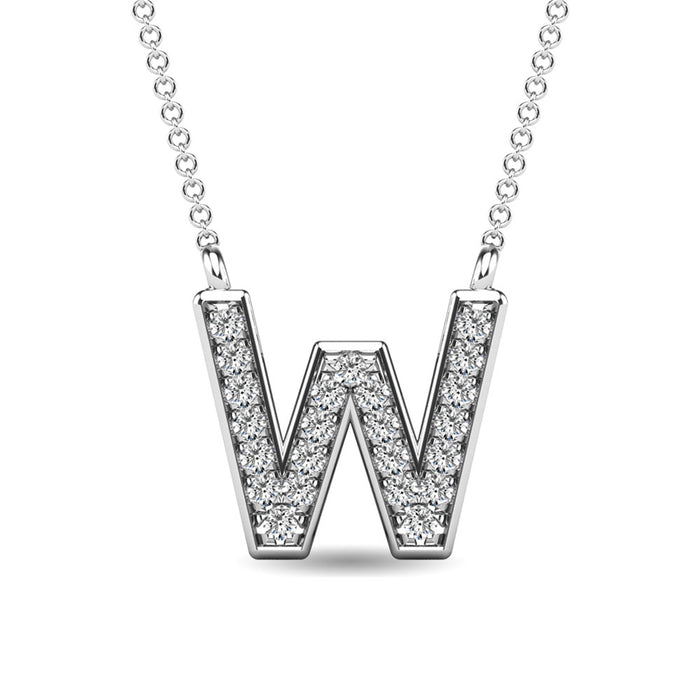 Diamond 1/20 Ct.Tw. Letter W Pendant in 10K White Gold""