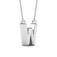 Thumbnail for Diamond 1/20 Ct.Tw. Letter W Pendant in 10K White Gold