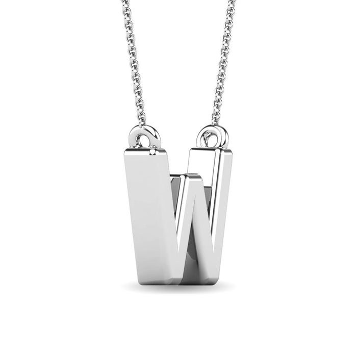 Diamond 1/20 Ct.Tw. Letter W Pendant in 10K White Gold""