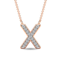Thumbnail for Diamond 1/20 Ct.Tw. Letter X Pendant in 10K Rose Gold