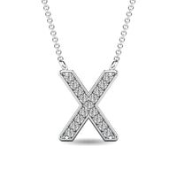 Thumbnail for Diamond 1/20 Ct.Tw. Letter X Pendant in 10K White Gold