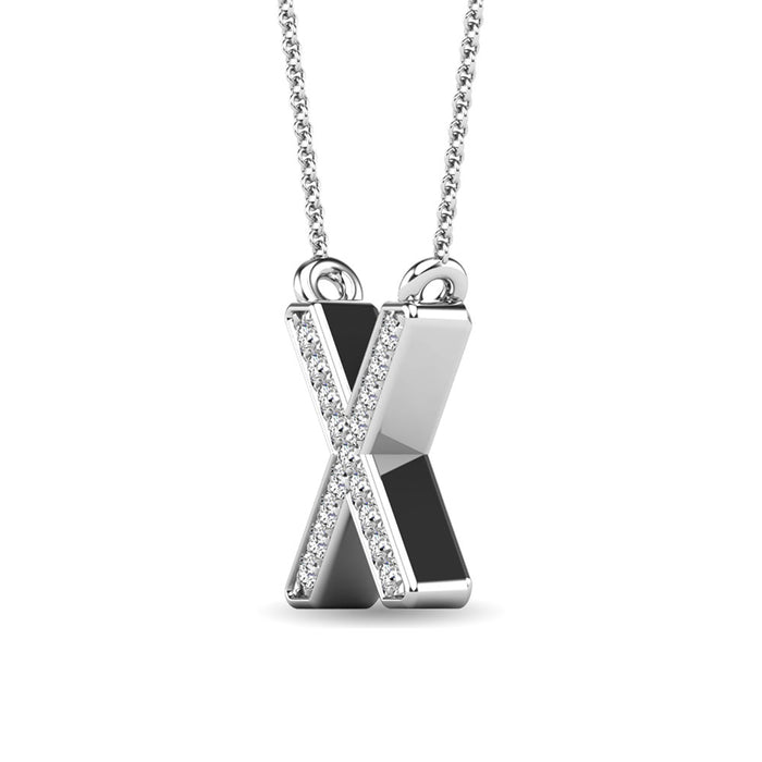 Diamond 1/20 Ct.Tw. Letter X Pendant in 10K White Gold""