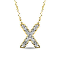 Thumbnail for Diamond 1/20 Ct.Tw. Letter X Pendant in 10K Yellow Gold