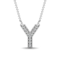 Thumbnail for Diamond 1/20 Ct.Tw. Letter Y Pendant in 10K White Gold