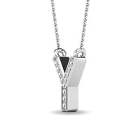 Thumbnail for Diamond 1/20 Ct.Tw. Letter Y Pendant in 10K White Gold