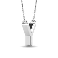 Thumbnail for Diamond 1/20 Ct.Tw. Letter Y Pendant in 10K White Gold