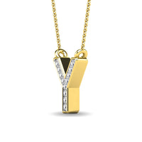 Thumbnail for Diamond 1/20 Ct.Tw. Letter Y Pendant in 10K Yellow Gold