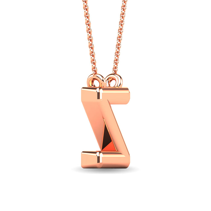 Diamond 1/20 Ct.Tw. Letter Z Pendant in 10K Rose Gold""