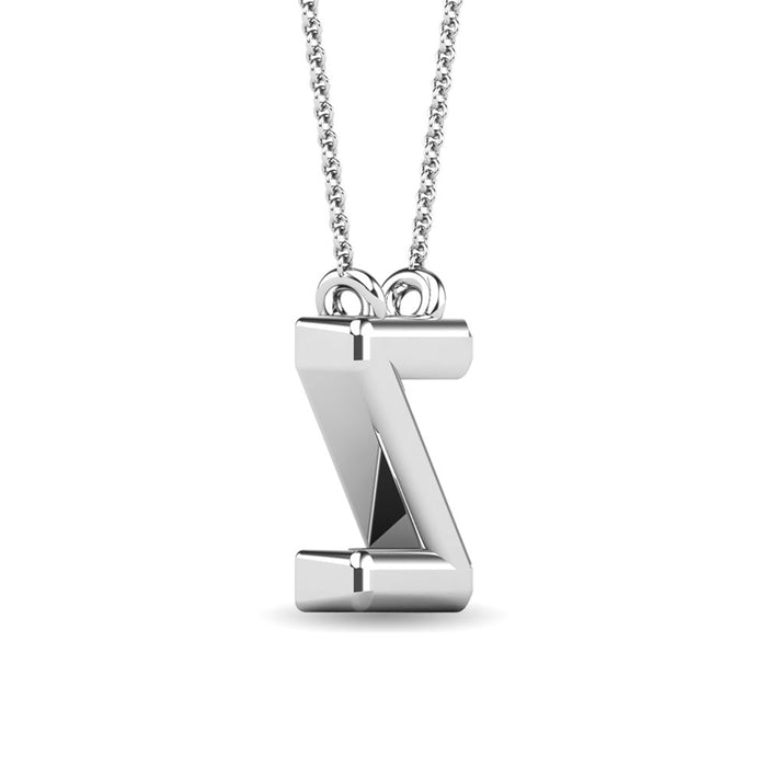 Diamond 1/20 Ct.Tw. Letter Z Pendant in 10K White Gold""