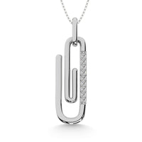 Thumbnail for Diamond 1/20 Ct.Tw. Paper Clip Pendant in 925 Silver