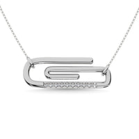 Thumbnail for Diamond 1/20 Ct.Tw. Paper Clip Necklace in 925 Silver