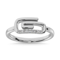 Thumbnail for Diamond 1/20 Ct.Tw. Paper Clip Ring in 925 Silver