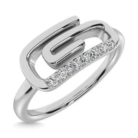 Thumbnail for Diamond 1/20 Ct.Tw. Paper Clip Ring in 925 Silver