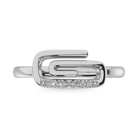 Thumbnail for Diamond 1/20 Ct.Tw. Paper Clip Ring in 925 Silver