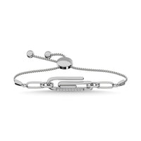 Thumbnail for Diamond 1/20 Ct.Tw. Paper Clip Bracelet in 925 Silver