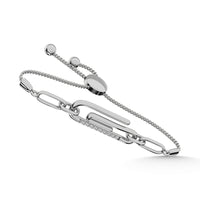 Thumbnail for Diamond 1/20 Ct.Tw. Paper Clip Bracelet in 925 Silver