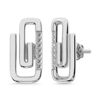 Thumbnail for Diamond 1/10 Ct.Tw. Paper Clip Earrings in 925 Silver