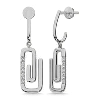 Thumbnail for Diamond 1/10 Ct.Tw. Paper Clip Earrings in 925 Silver