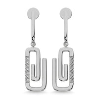 Thumbnail for Diamond 1/10 Ct.Tw. Paper Clip Earrings in 925 Silver