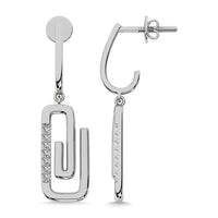 Thumbnail for Diamond 1/10 Ct.Tw. Paper Clip Earrings in 925 Silver