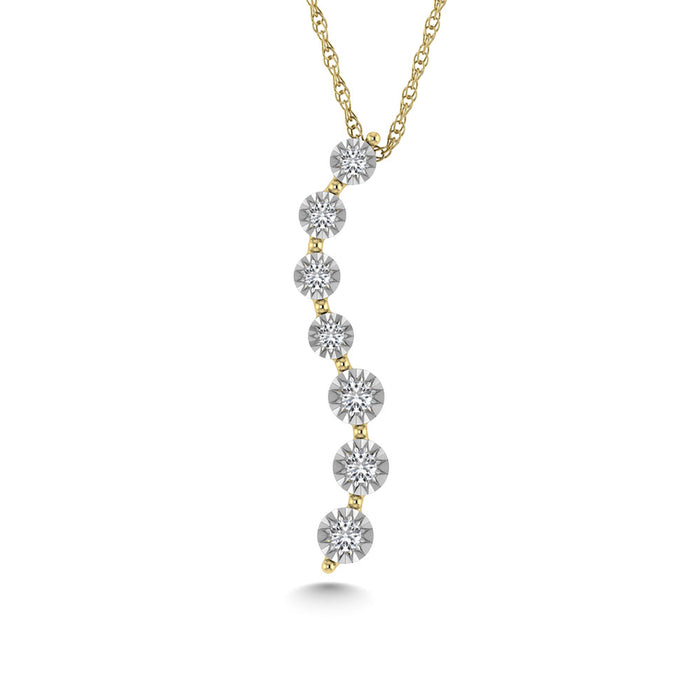 Diamond 1/10 Ct.Tw. Fashion Pendant in 10K Yellow Gold