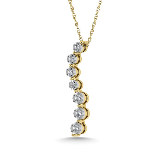 Diamond 1/10 Ct.Tw. Fashion Pendant in 10K Yellow Gold