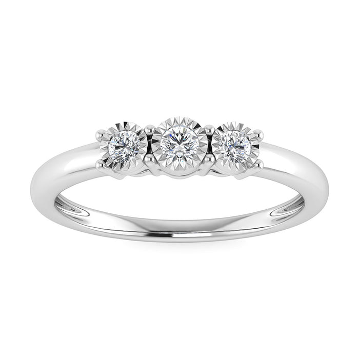 Diamond 1/20 Ct.Tw. Triology Ring in 10K White Gold