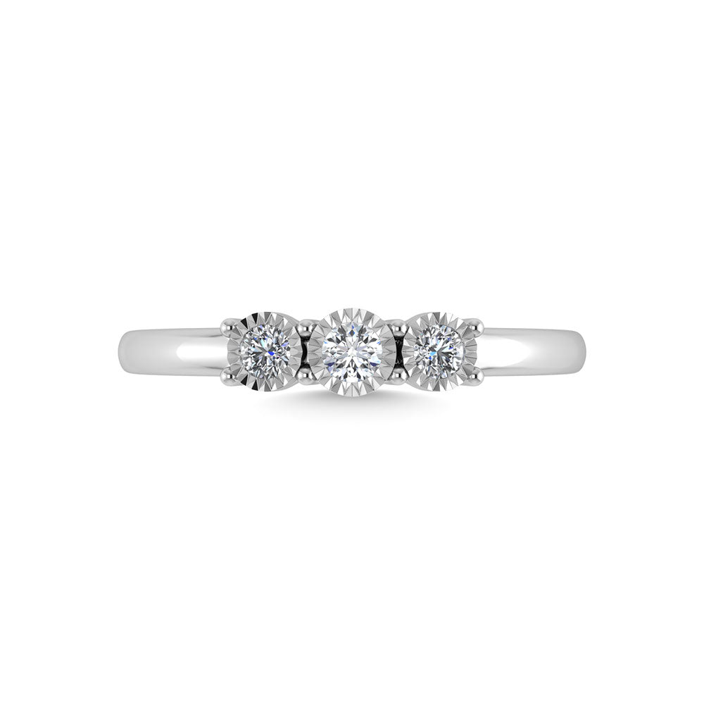 Diamond 1/20 Ct.Tw. Triology Ring in 925 Silver