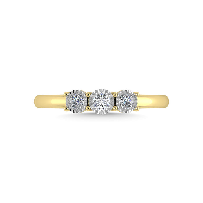 Diamond 1/20 Ct.Tw. Triology Ring in 10K Yellow Gold