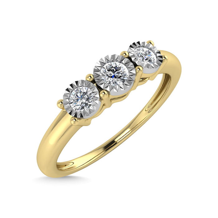 Diamond 1/20 Ct.Tw. Triology Ring in 10K Yellow Gold