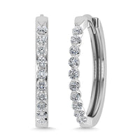 Thumbnail for Diamond 1/4 Ct.Tw. Hoop Earrings in 14K White Gold