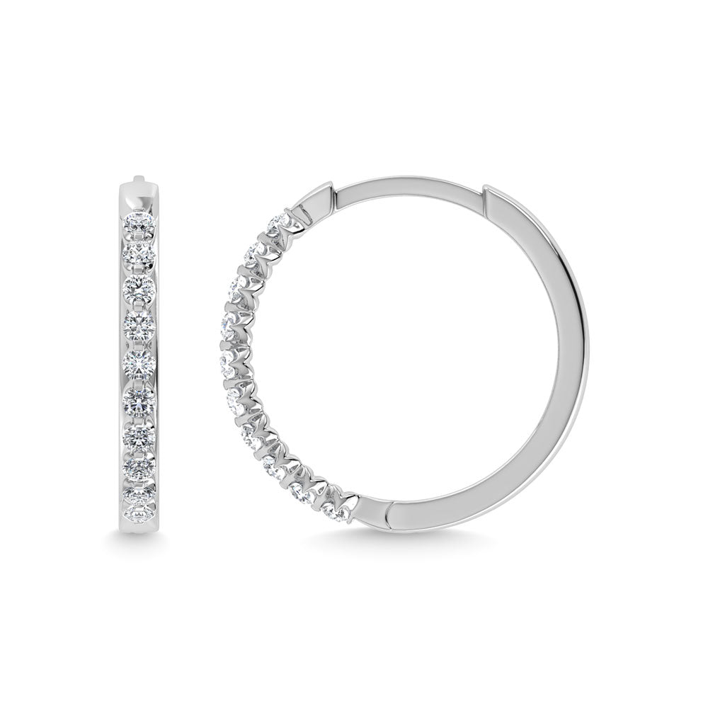 Diamond 1/2 Ct.Tw. Hoop Earrings in 14K White Gold