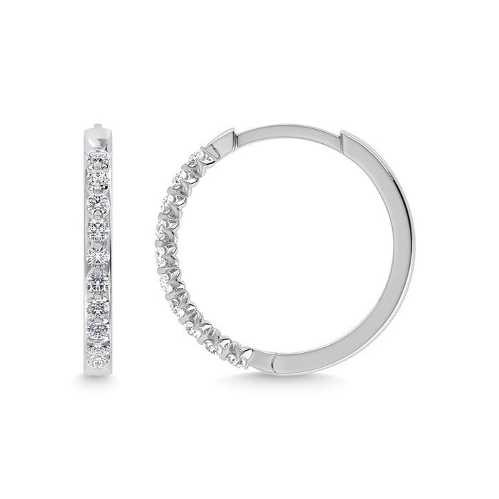 Diamond 1/4 Ct.Tw. Hoop Earrings in 14K White Gold