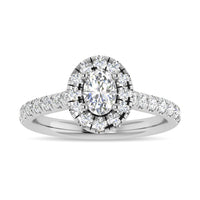 Thumbnail for Diamond 1 Ct.Tw. Oval Shape Engagement Ring in 10K White Gold