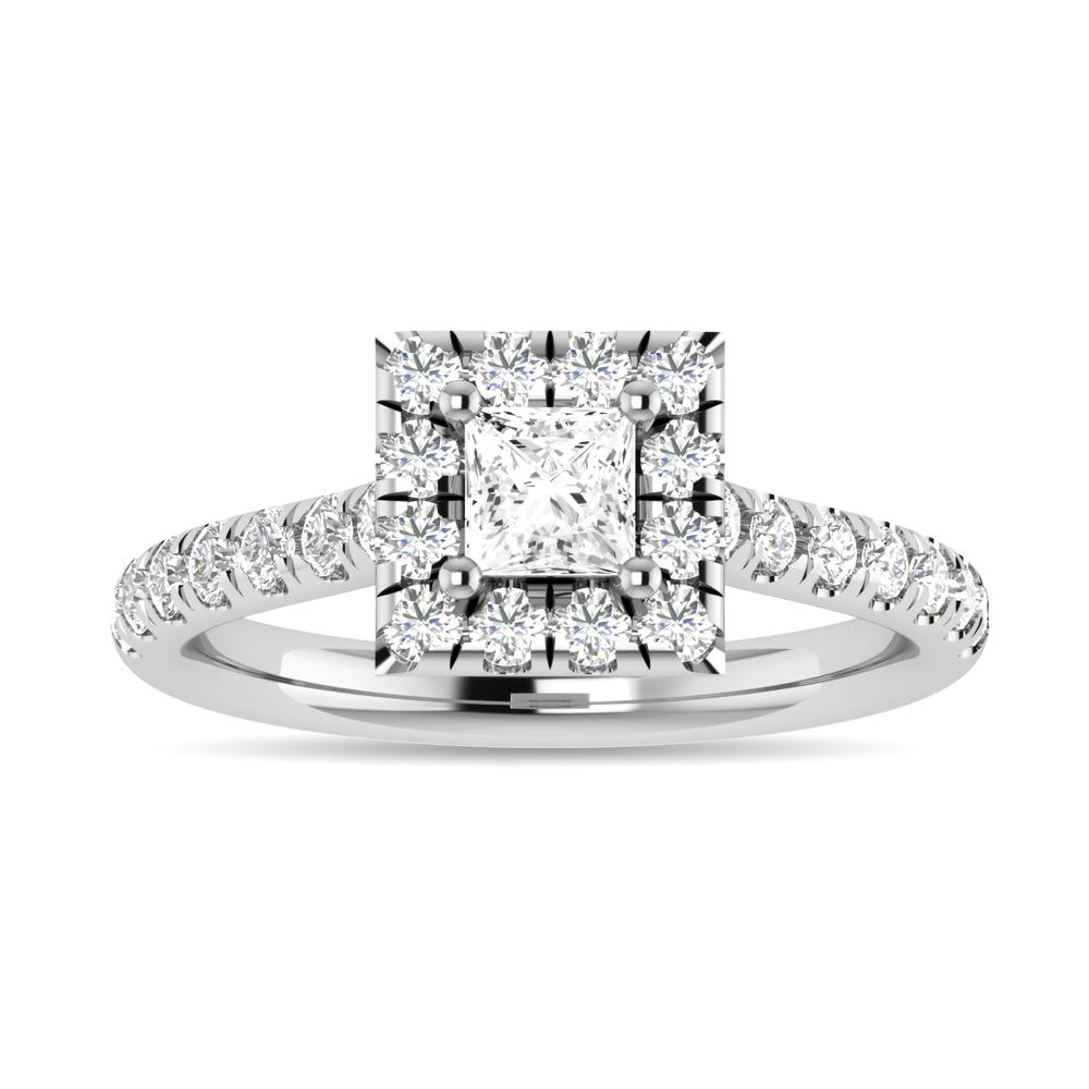 Diamond 1 Ct.Tw. Princess Shape Engagement Ring in 10K White Gold