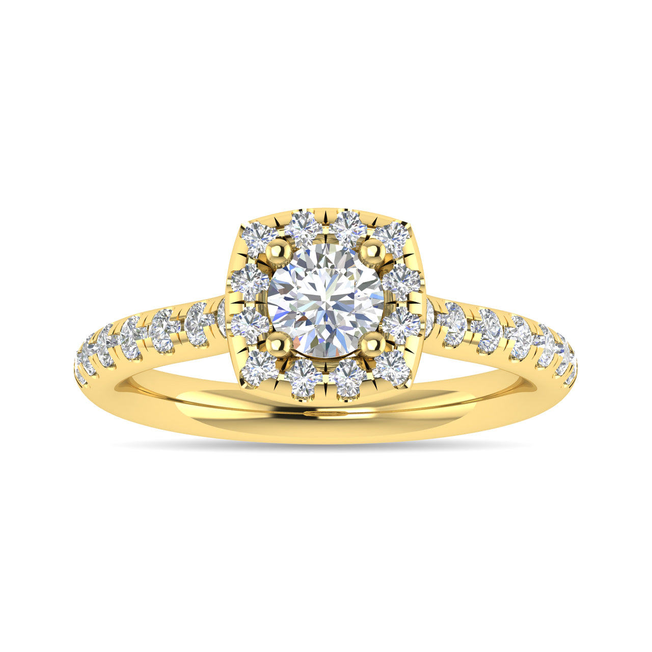 Diamond 1 Ct.Tw. Round Shape Engagement Ring in 14K Yellow Gold