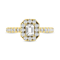 Thumbnail for Diamond 1 Ct.Tw. Emerald Shape Engagement Ring in 10K Yellow Gold