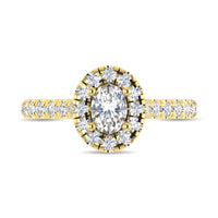 Thumbnail for Diamond 1 Ct.Tw. Oval Shape Engagement Ring in 10K Yellow Gold