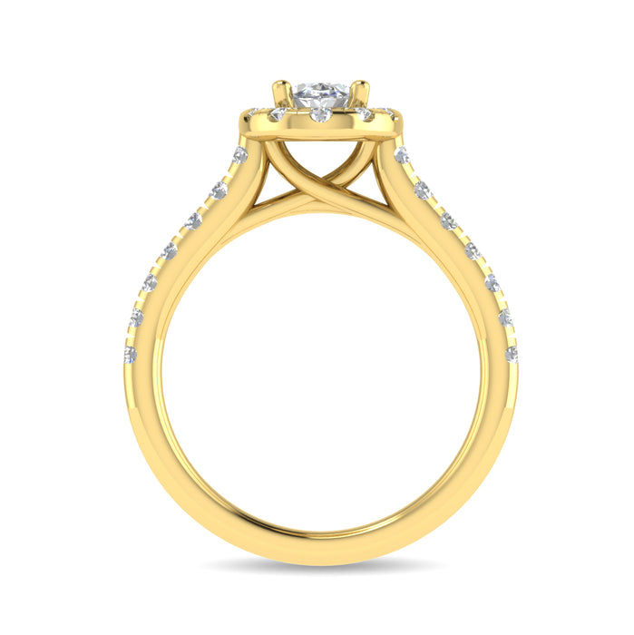 Diamond 1 Ct.Tw. Oval Shape Engagement Ring in 10K Yellow Gold