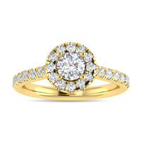 Thumbnail for Diamond 1 Ct.Tw. Round Shape Engagement Ring in 14K Yellow Gold
