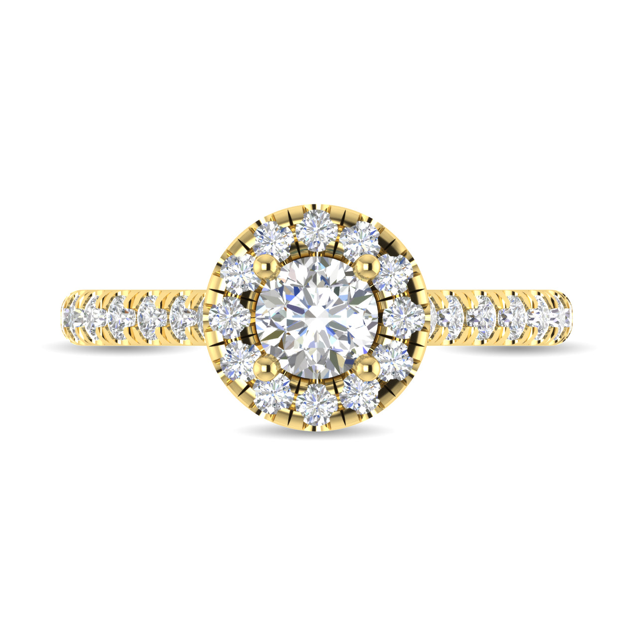 Diamond 1 Ct.Tw. Round Shape Engagement Ring in 14K Yellow Gold