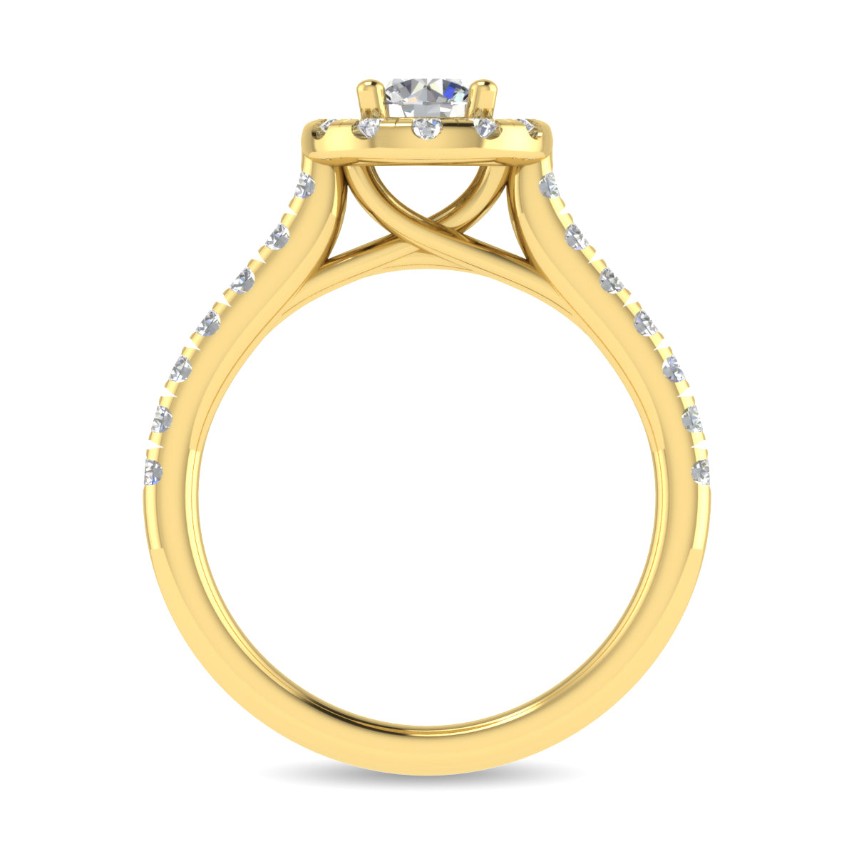 Diamond 1 Ct.Tw. Round Shape Engagement Ring in 14K Yellow Gold