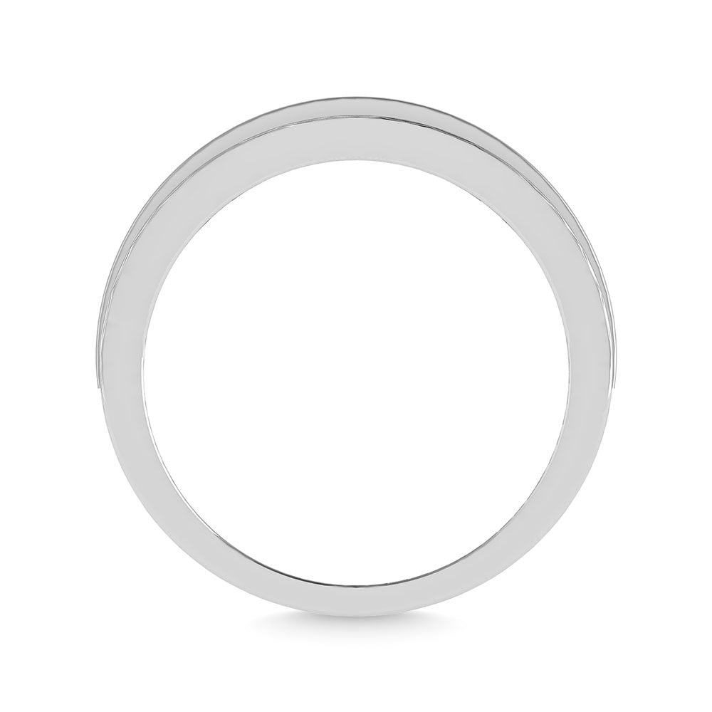 Diamond 1/4 Ct.Tw. Mens Wedding Band in 14K White Gold